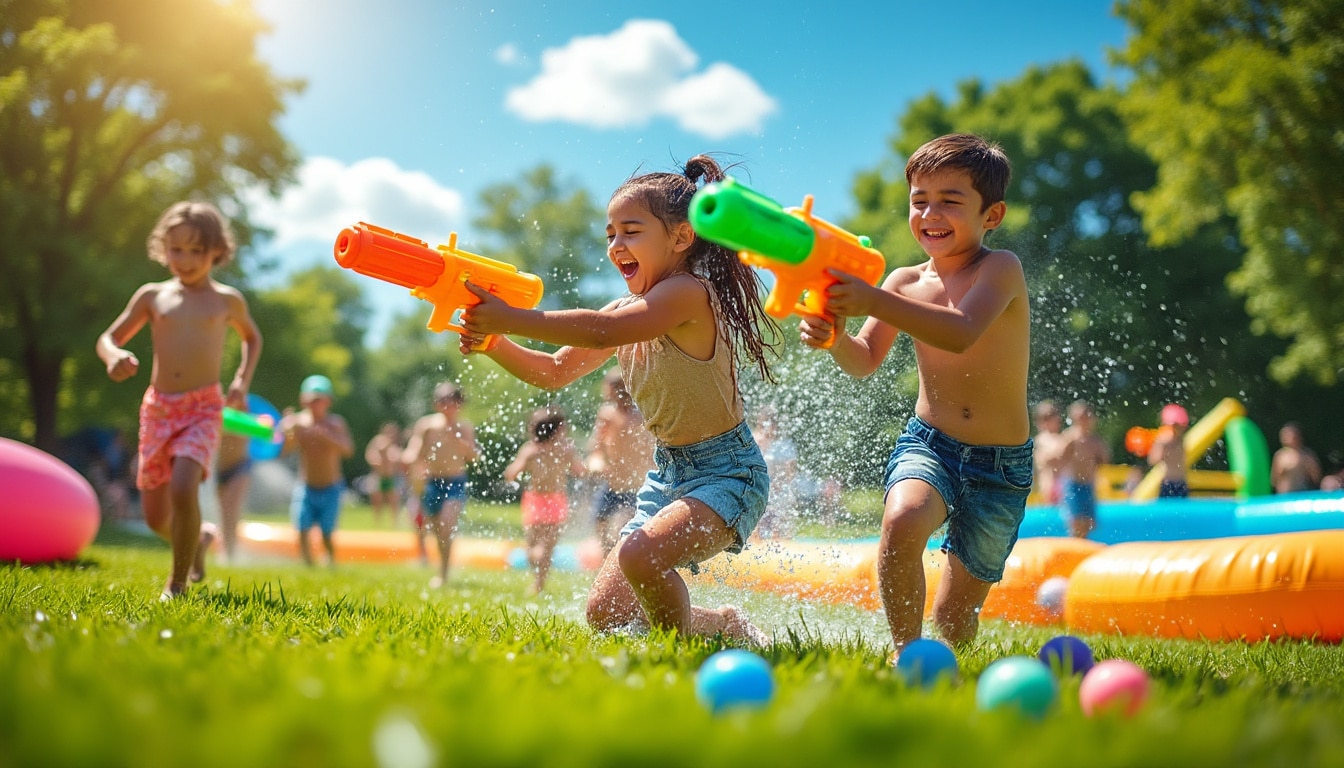 découvrez des idées amusantes d'activités d'eau en extérieur, comme la bataille de pistolets à eau et ses variantes. parfait pour se rafraîchir tout en s'amusant entre amis ou en famille pendant les journées ensoleillées !
