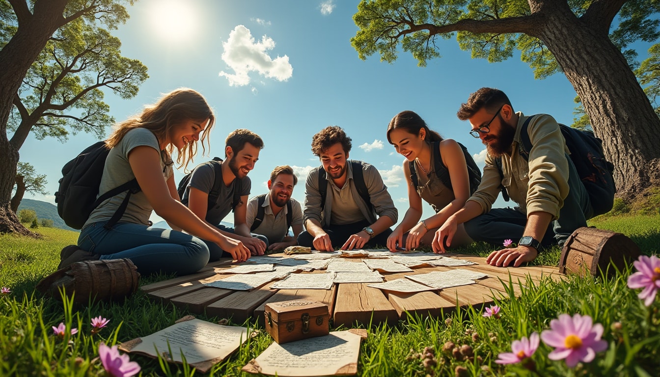 participez à un escape game en plein air unique où vous pouvez scénariser votre propre enquête. plongez dans une aventure immersive en créant des énigmes captivantes et des intrigues palpitantes tout en explorant la nature. développez votre esprit d'équipe et votre créativité dans ce défi ludique à vivre entre amis ou en famille.
