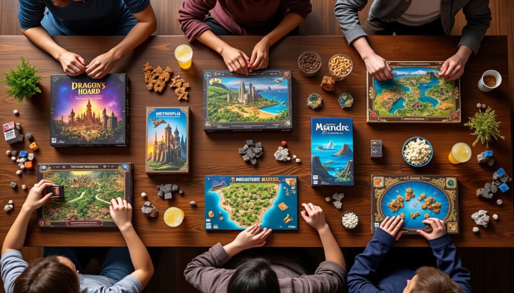découvrez notre sélection de 5 jeux de plateau incontournables alliant gestion de ressources et stratégie. plongez dans des expériences ludiques captivantes qui mettront vos compétences tactiques à l'épreuve tout en vous offrant des heures de plaisir en famille ou entre amis.