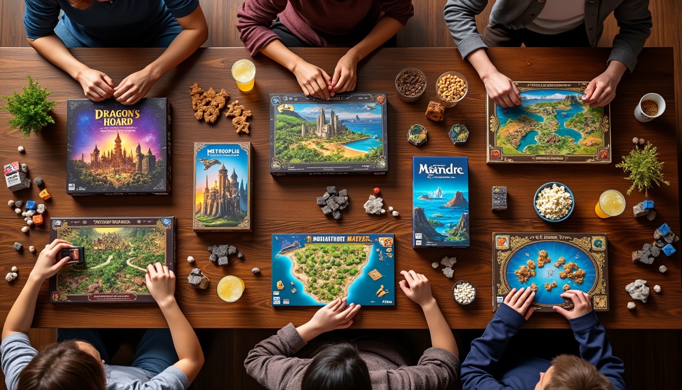 découvrez notre sélection de 5 jeux de plateau incontournables alliant gestion de ressources et stratégie. plongez dans des expériences ludiques captivantes qui mettront vos compétences tactiques à l'épreuve tout en vous offrant des heures de plaisir en famille ou entre amis.