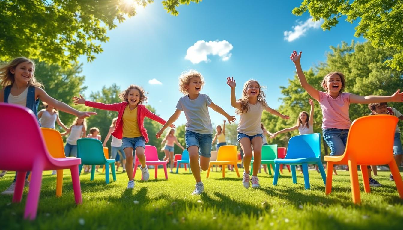 découvrez une nouvelle façon de profiter des chaises musicales en plein air ! plongez dans le plaisir du mouvement et partagez des instants festifs en famille ou entre amis. une activité ludique qui allie convivialité et dynamisme, parfaite pour animer vos journées ensoleillées.