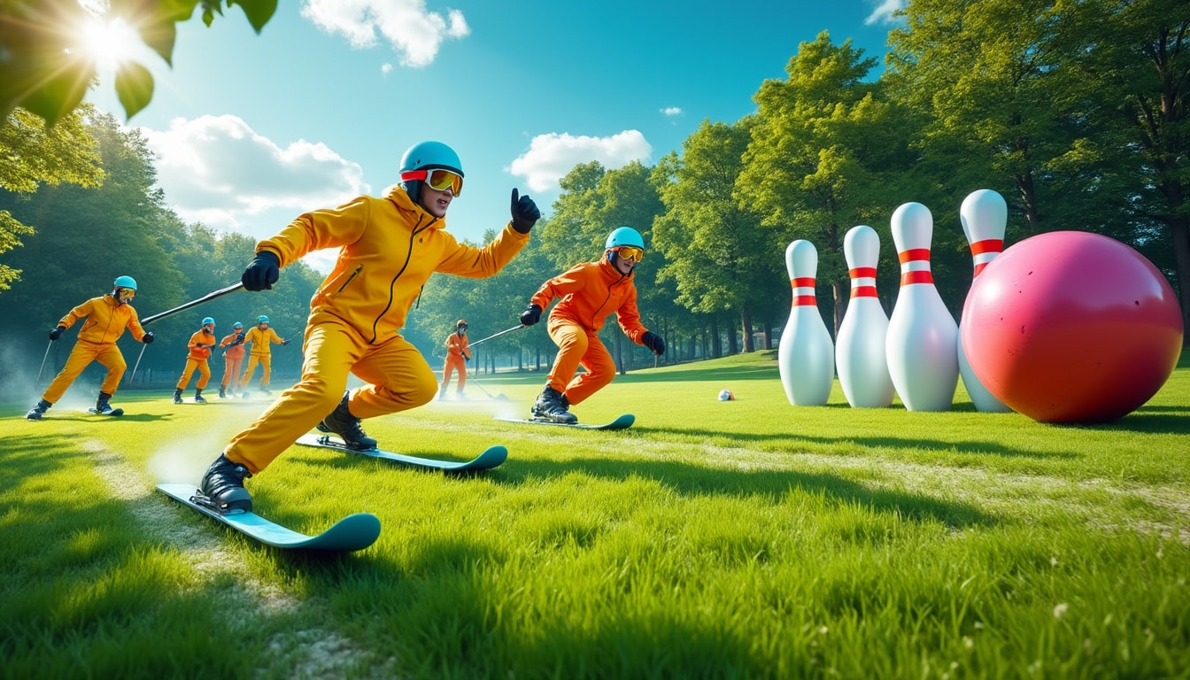 découvrez des jeux d'extérieur insolites qui égayeront vos journées ensoleillées ! initiez-vous à la course en ski sur l'herbe ou essayez le bowling géant pour des moments de fun et de convivialité entre amis ou en famille. laissez-vous surprendre par ces activités originales et amusez-vous au grand air !