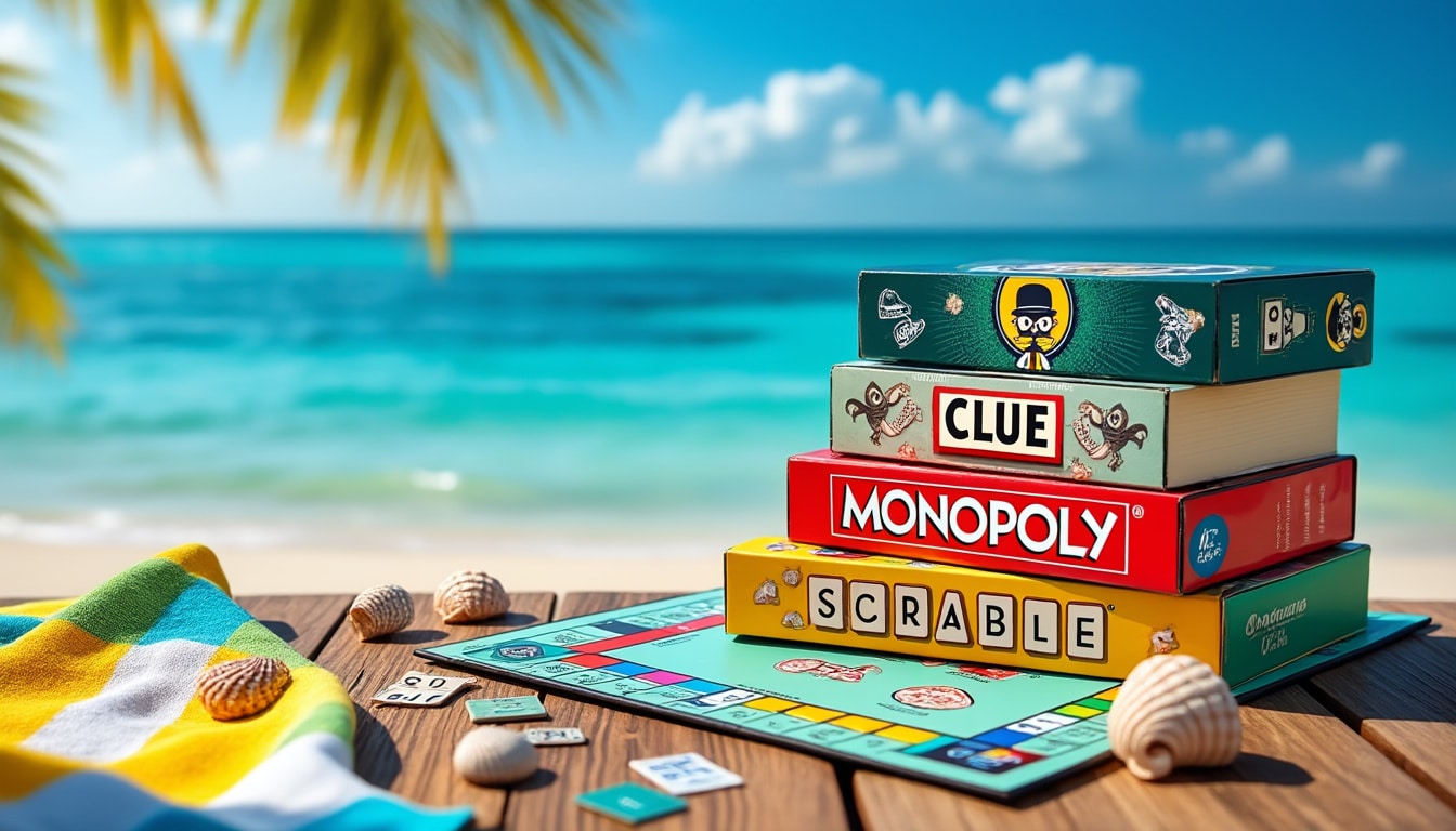 découvrez notre sélection idéale de jeux de société à emporter en vacances ! amusez-vous en famille ou entre amis, choisissez parmi des jeux variés faciles à transporter et adaptés à tous les âges. faites de vos escapades des moments mémorables avec des heures de divertissement ludique.